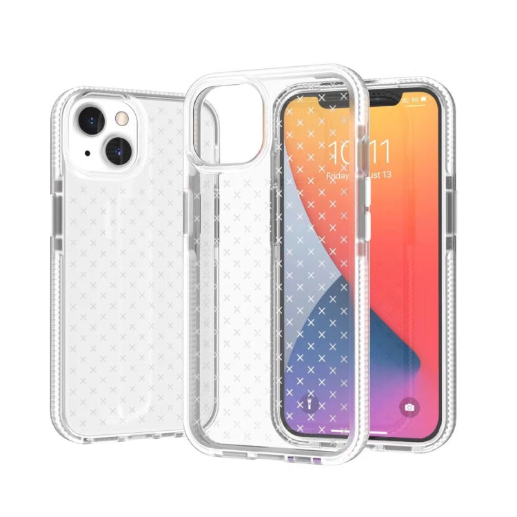For iPhone 13 Pro Max Check Pattern Two-color TPU Protective Case