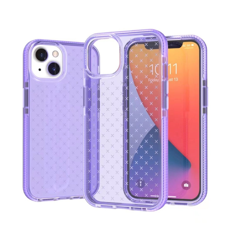 For iPhone 13 Pro Max Check Pattern Two-color TPU Protective Case
