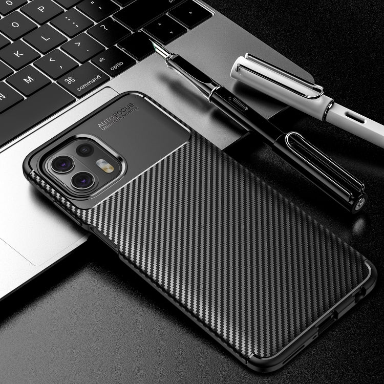 For Motorola Moto Edge 20 Lite Carbon Fiber Texture Shockproof TPU Case