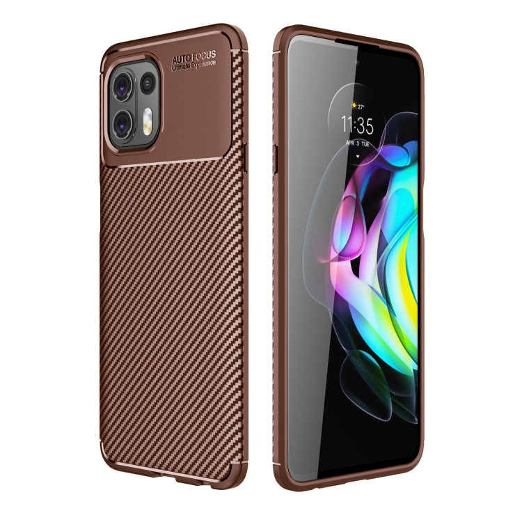 For Motorola Moto Edge 20 Lite Carbon Fiber Texture Shockproof TPU Case