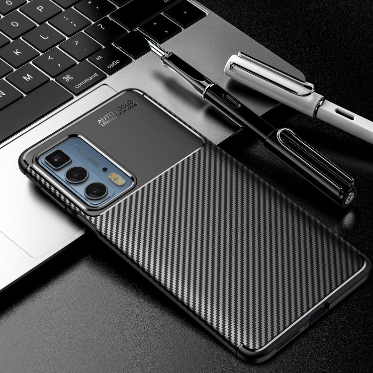 For Motorola Moto Edge 20 Pro Carbon Fiber Texture Shockproof TPU Case