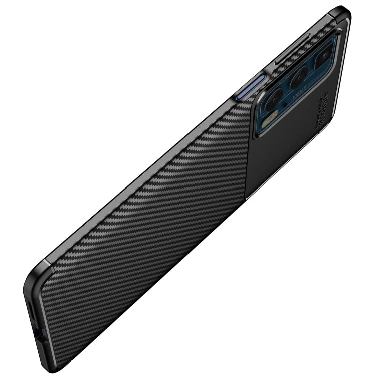 For Motorola Moto Edge 20 Pro Carbon Fiber Texture Shockproof TPU Case