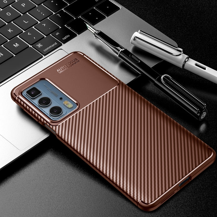 For Motorola Moto Edge 20 Pro Carbon Fiber Texture Shockproof TPU Case