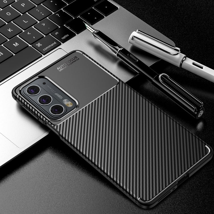 For Motorola Moto Edge 20 Carbon Fiber Texture Shockproof TPU Case
