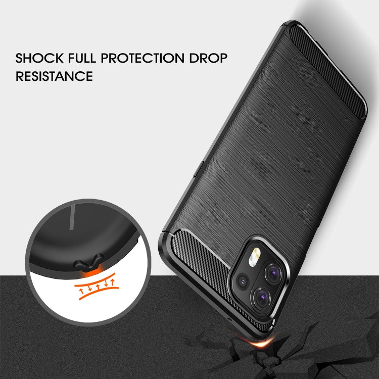 For Motorola Moto Edge 20 Lite Brushed Texture Carbon Fiber TPU Case