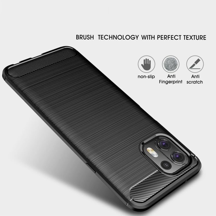 For Motorola Moto Edge 20 Lite Brushed Texture Carbon Fiber TPU Case