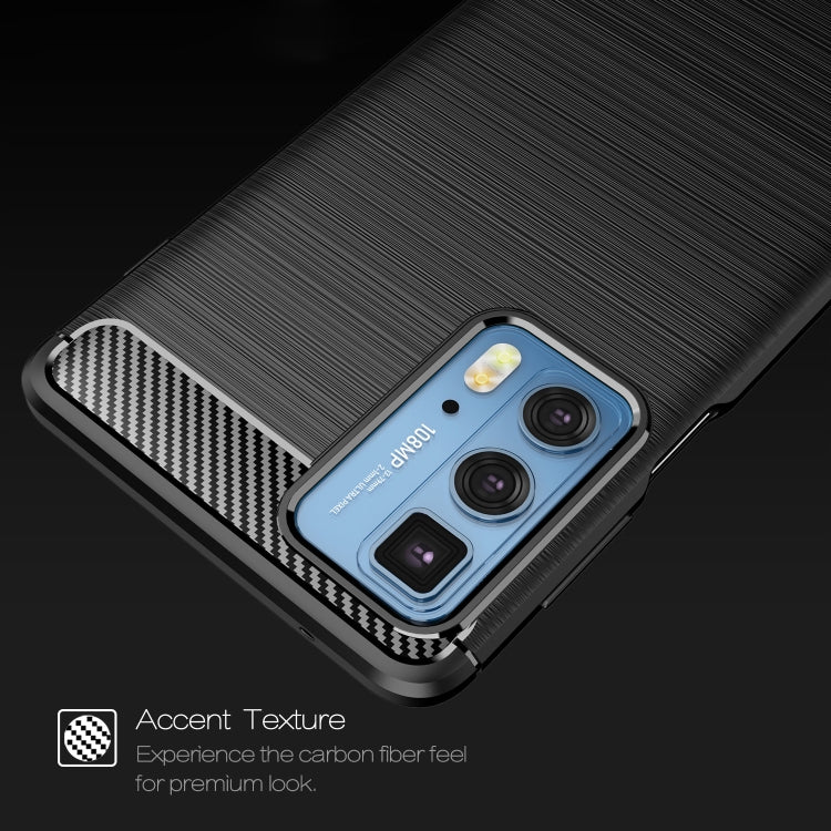 For Motorola Moto Edge 20 Pro Brushed Texture Carbon Fiber TPU Case