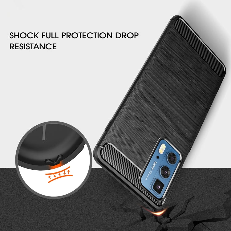 For Motorola Moto Edge 20 Pro Brushed Texture Carbon Fiber TPU Case