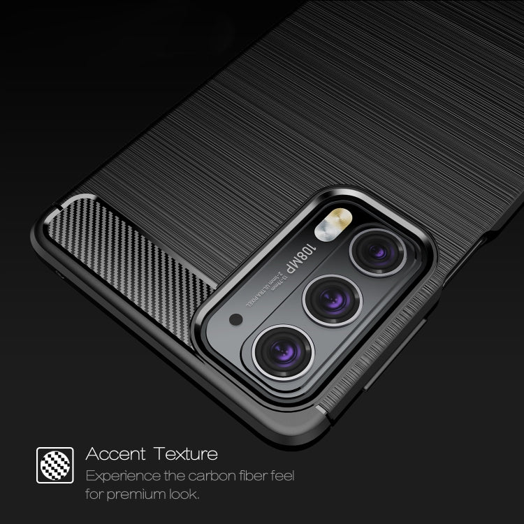 For Motorola Moto Edge 20 Brushed Texture Carbon Fiber TPU Case