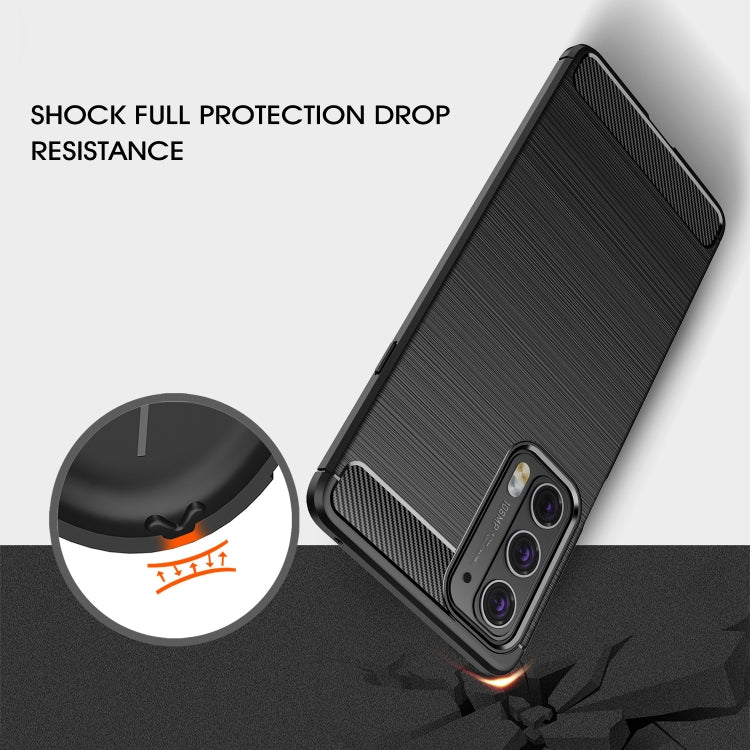 For Motorola Moto Edge 20 Brushed Texture Carbon Fiber TPU Case