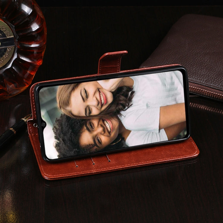 idewei Crazy Horse Texture Horizontal Flip Leather Case with Holder & Card Slots & Wallet For Doogee N40 Pro