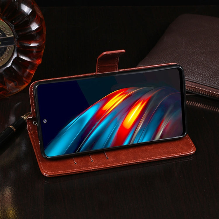 idewei Crazy Horse Texture Horizontal Flip Leather Case with Holder & Card Slots & Wallet For Tecno Pova 2