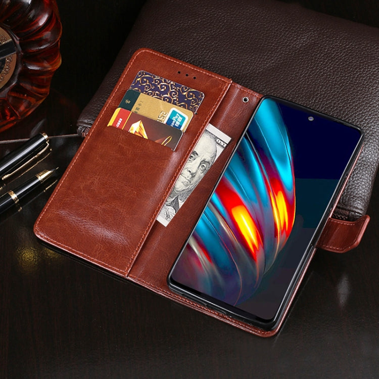 idewei Crazy Horse Texture Horizontal Flip Leather Case with Holder & Card Slots & Wallet For Tecno Pova 2