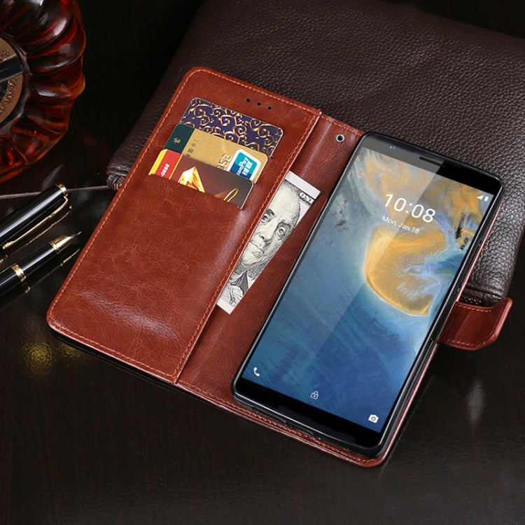 idewei Crazy Horse Texture Horizontal Flip Leather Case with Holder & Card Slots & Wallet For ZTE Blade A31