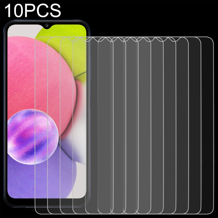 For Samsung Galaxy A03s / A03 Core 10 PCS 0.26mm 9H 2.5D Tempered Glass Film
