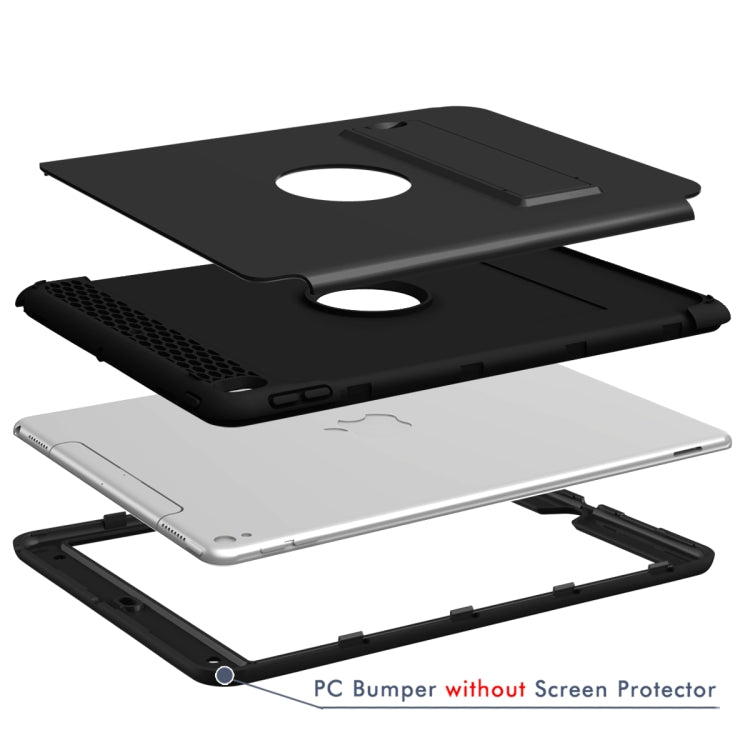 3 in 1 Honeycomb Silicone + PC Shockproof Protective Case with Holder For iPad Pro 10.5 inch