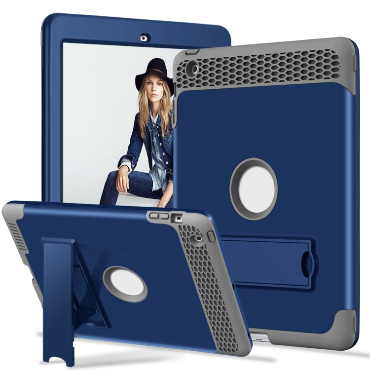 3 in 1 Honeycomb Silicone + PC Shockproof Protective Case with Holder For iPad 4 / 3 / 2