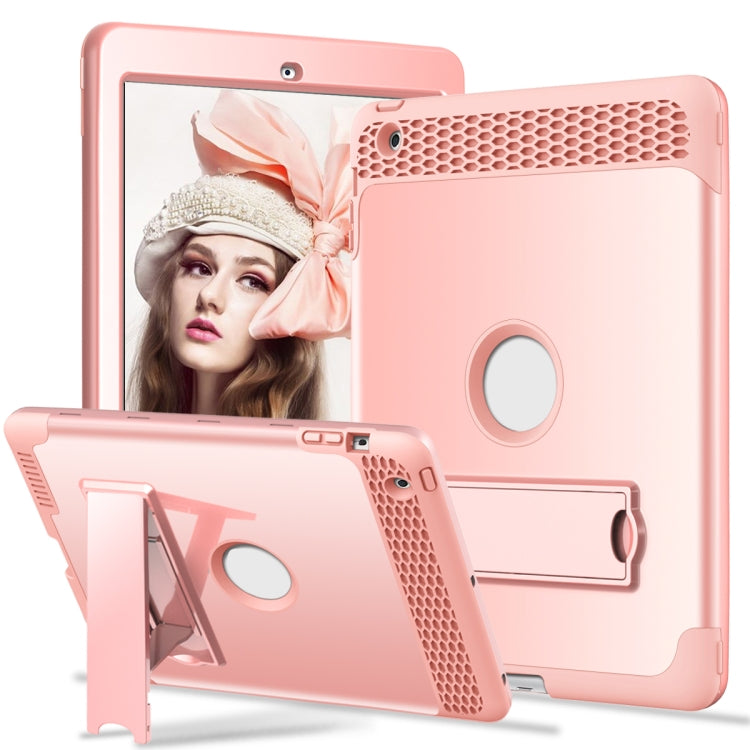 3 in 1 Honeycomb Silicone + PC Shockproof Protective Case with Holder For iPad 4 / 3 / 2