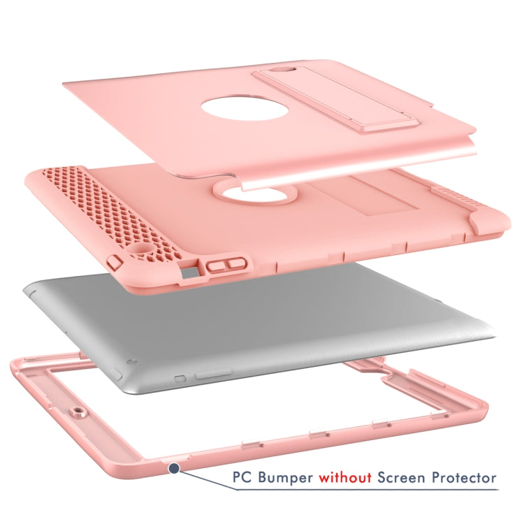3 in 1 Honeycomb Silicone + PC Shockproof Protective Case with Holder For iPad 4 / 3 / 2