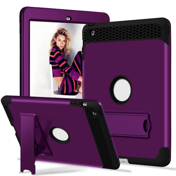 3 in 1 Honeycomb Silicone + PC Shockproof Protective Case with Holder For iPad 4 / 3 / 2