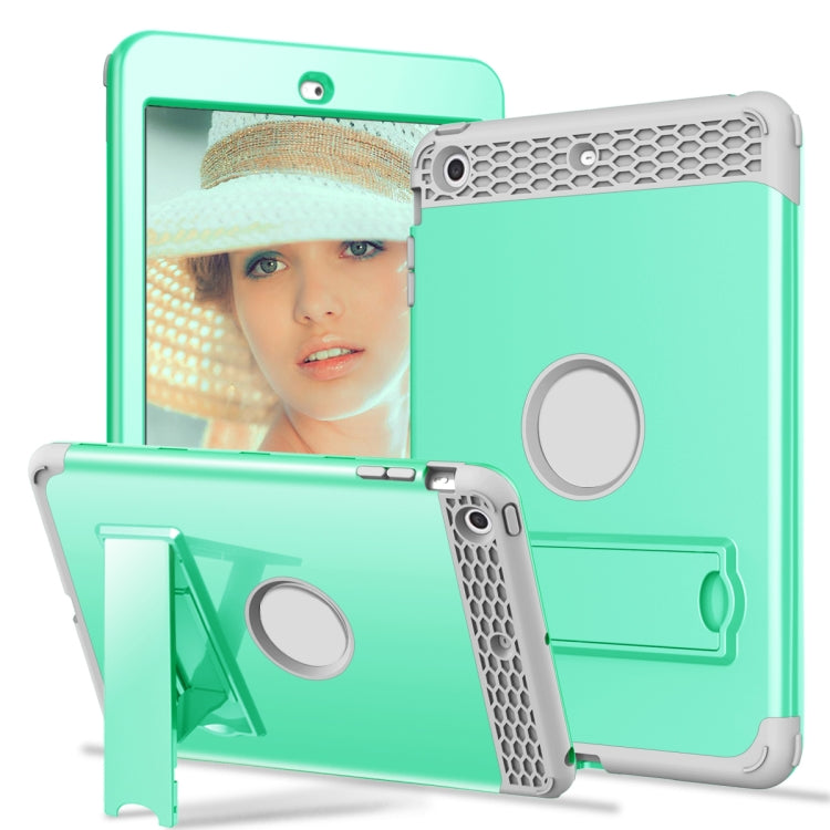3 in 1 Honeycomb Silicone + PC Shockproof Protective Case with Holder For iPad mini 3 / 2 / 1