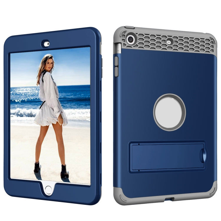 3 in 1 Honeycomb Silicone + PC Shockproof Protective Case with Holder For iPad mini 3 / 2 / 1