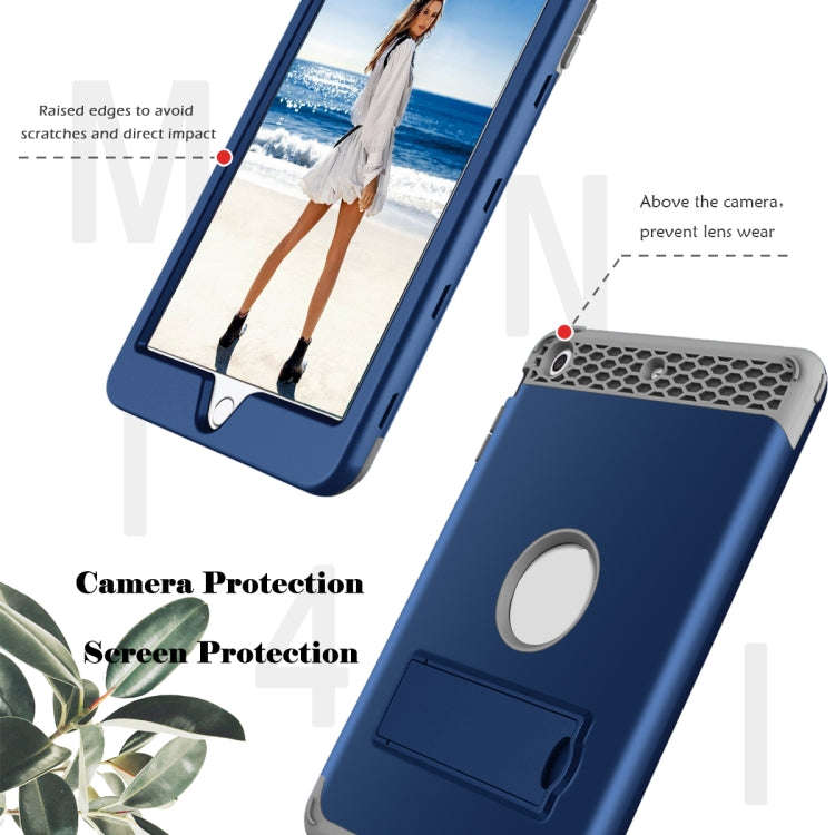 3 in 1 Honeycomb Silicone + PC Shockproof Protective Case with Holder For iPad mini 3 / 2 / 1