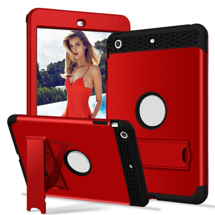 3 in 1 Honeycomb Silicone + PC Shockproof Protective Case with Holder For iPad mini 3 / 2 / 1
