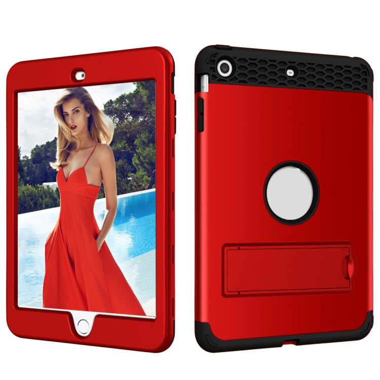 3 in 1 Honeycomb Silicone + PC Shockproof Protective Case with Holder For iPad mini 3 / 2 / 1