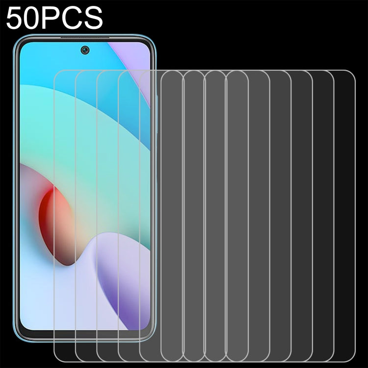For Xiaomi Redmi 10 / 10 2022 / Redmi 10 Prime 2022 50 PCS 0.26mm 9H 2.5D Tempered Glass Film