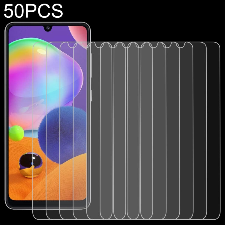 For Samsung Galaxy A31s 50 PCS 0.26mm 9H 2.5D Tempered Glass Film