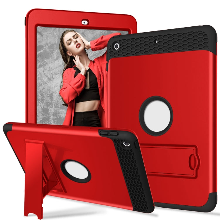 3 in 1 Honeycomb Silicone + PC Shockproof Protective Case with Holder For iPad 9.7 2018 / 2017