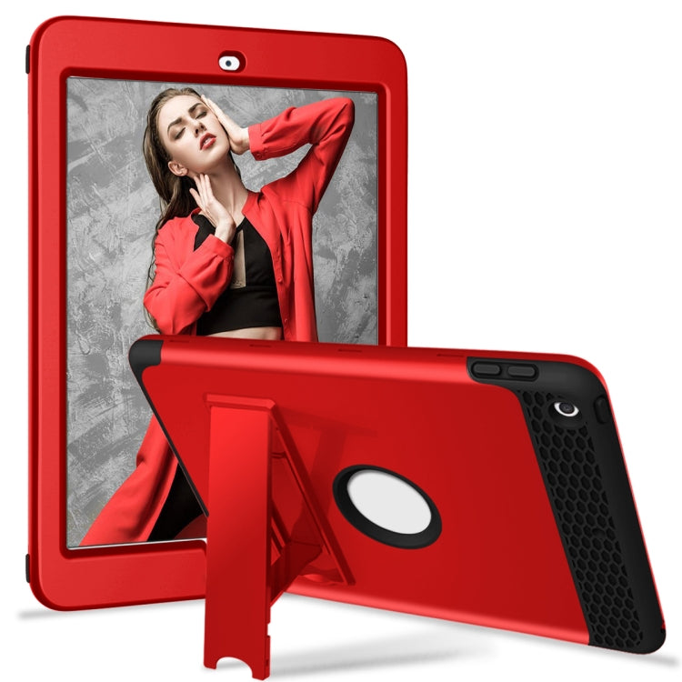 3 in 1 Honeycomb Silicone + PC Shockproof Protective Case with Holder For iPad 9.7 2018 / 2017