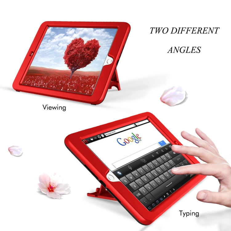 3 in 1 Honeycomb Silicone + PC Shockproof Protective Case with Holder For iPad 9.7 2018 / 2017
