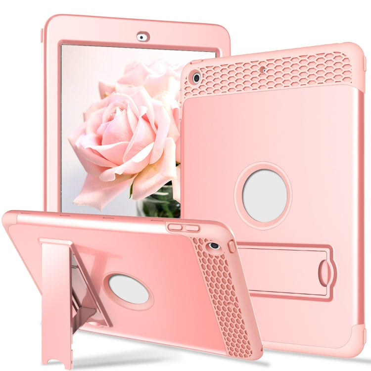 3 in 1 Honeycomb Silicone + PC Shockproof Protective Case with Holder For iPad 9.7 2018 / 2017