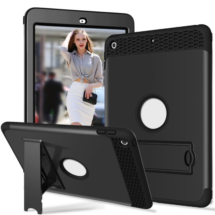 3 in 1 Honeycomb Silicone + PC Shockproof Protective Case with Holder For iPad 9.7 2018 / 2017