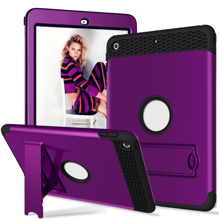 3 in 1 Honeycomb Silicone + PC Shockproof Protective Case with Holder For iPad 9.7 2018 / 2017