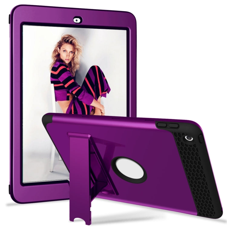 3 in 1 Honeycomb Silicone + PC Shockproof Protective Case with Holder For iPad 9.7 2018 / 2017