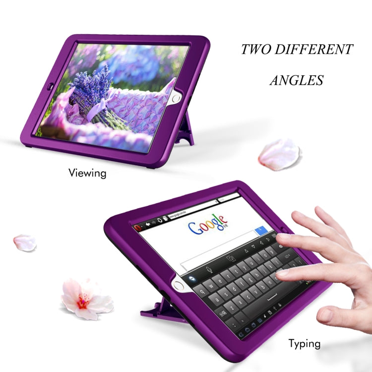 3 in 1 Honeycomb Silicone + PC Shockproof Protective Case with Holder For iPad 9.7 2018 / 2017