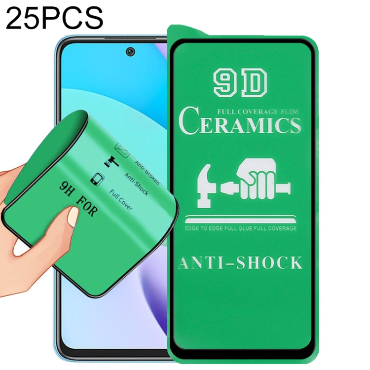 For Xiaomi Redmi 10 25 PCS 9D Full Screen Full Glue Ceramic Film