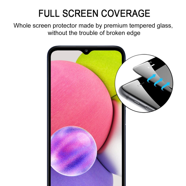 For Samsung Galaxy A03s Full Glue Full Cover Screen Protector Tempered Glass Film