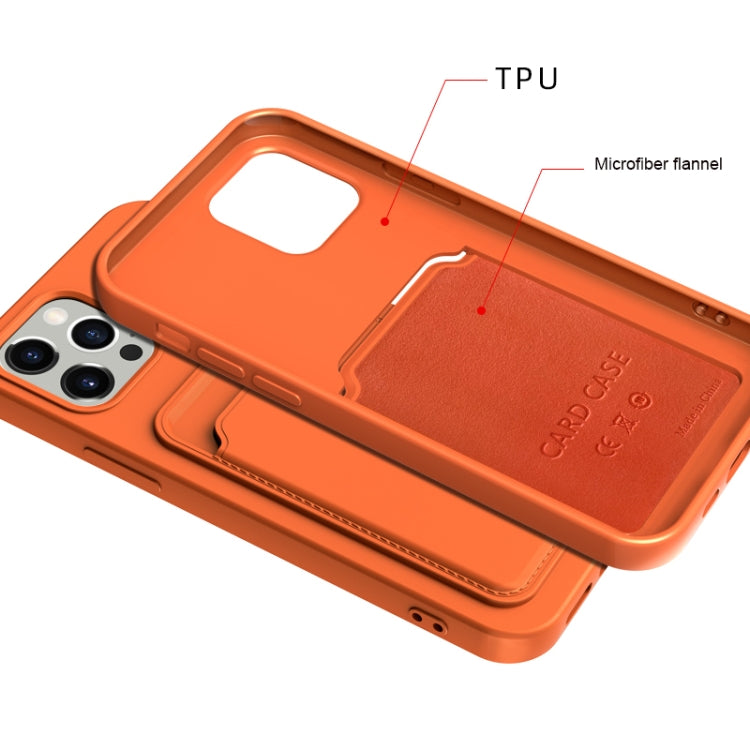 For iPhone 13 Pro TPU + Flannel Lining Shockproof Case with Card Slots