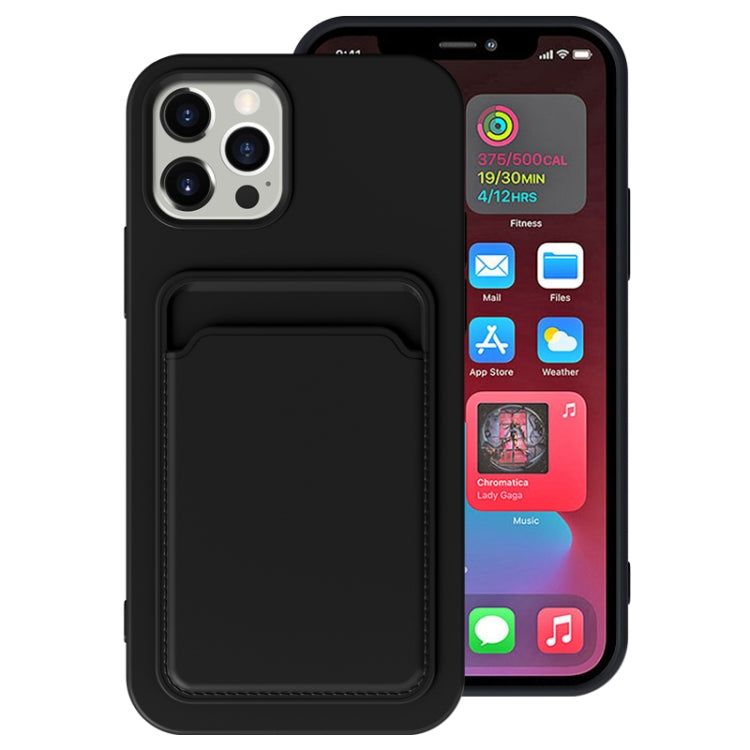 For iPhone 13 Pro Max TPU + Flannel Lining Shockproof Case with Card Slots
