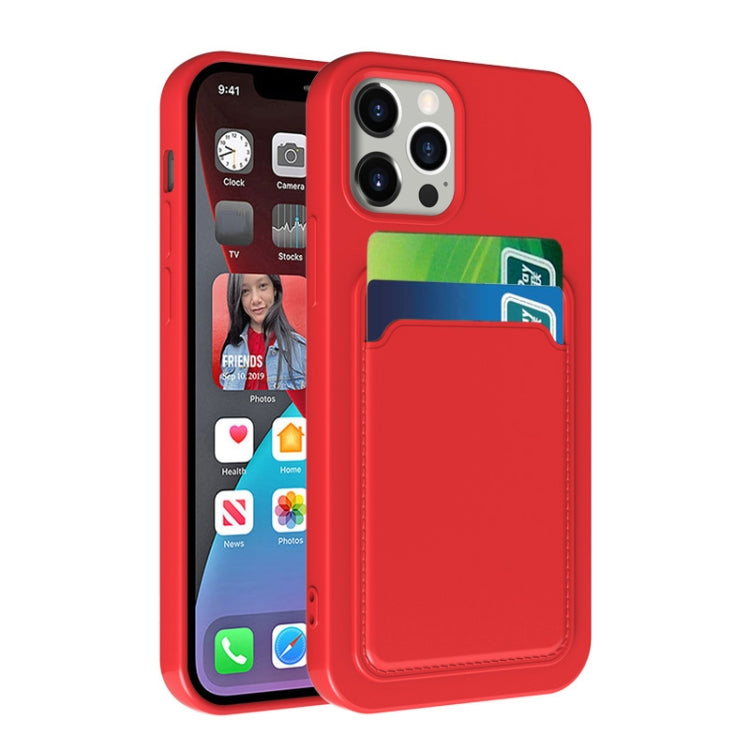 For iPhone 13 Pro Max TPU + Flannel Lining Shockproof Case with Card Slots