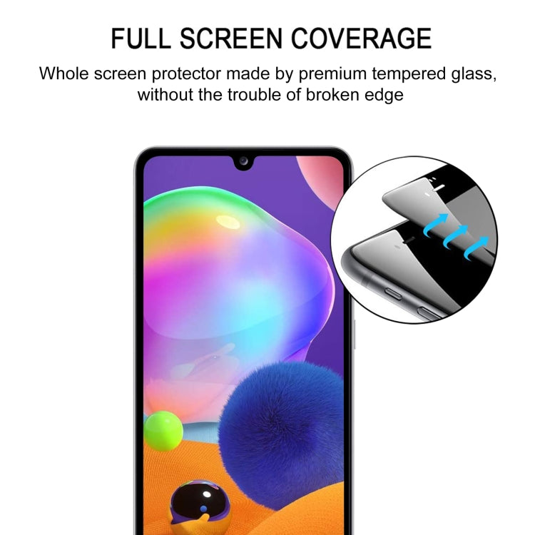 For Samsung Galaxy A31s 25 PCS Full Glue Full Cover Screen Protector Tempered Glass Film