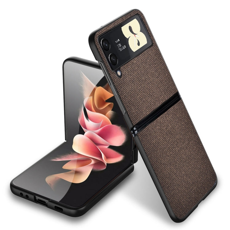 For Samsung Galaxy Z Flip3 5G Sea Sand Cloth Texture Shockproof PC+ TPU Protective Case