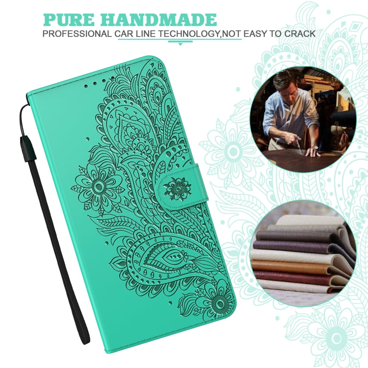 For iPhone 13 mini Peacock Embossed Pattern Horizontal Flip Leather Case with Holder & Card Slots & Wallet & Lanyard