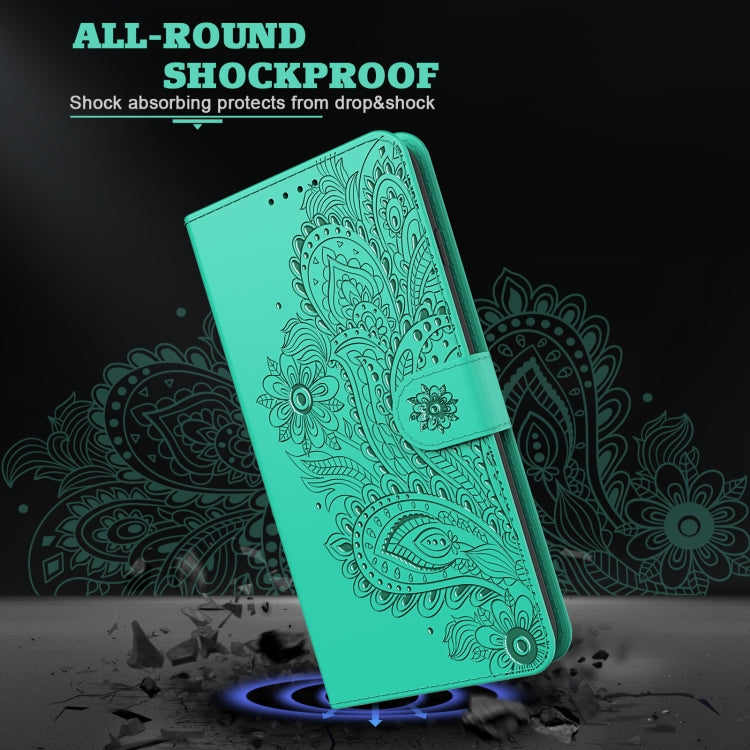 For iPhone 13 mini Peacock Embossed Pattern Horizontal Flip Leather Case with Holder & Card Slots & Wallet & Lanyard