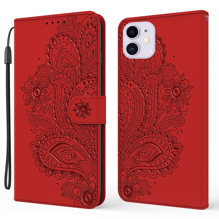 For iPhone 13 mini Peacock Embossed Pattern Horizontal Flip Leather Case with Holder & Card Slots & Wallet & Lanyard