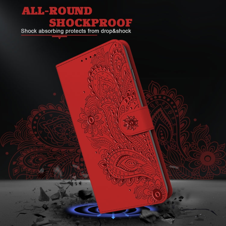 For iPhone 13 mini Peacock Embossed Pattern Horizontal Flip Leather Case with Holder & Card Slots & Wallet & Lanyard